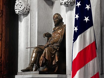 990s American Flag And Statue Of George Washington Patriotic Washington Memorial Chapel Va