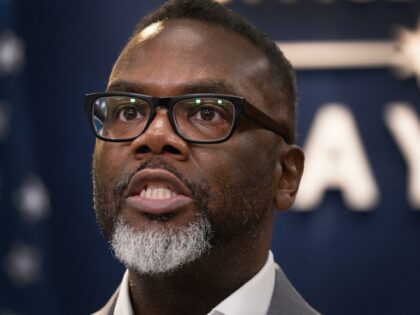 CHICAGO, ILLINOIS - JANUARY 28: Chicago Mayor Brandon Johnson holds a press conference aft
