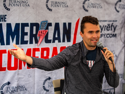Right-wing activist Charlie Kirk debates with CSUN students during his American Comeback t
