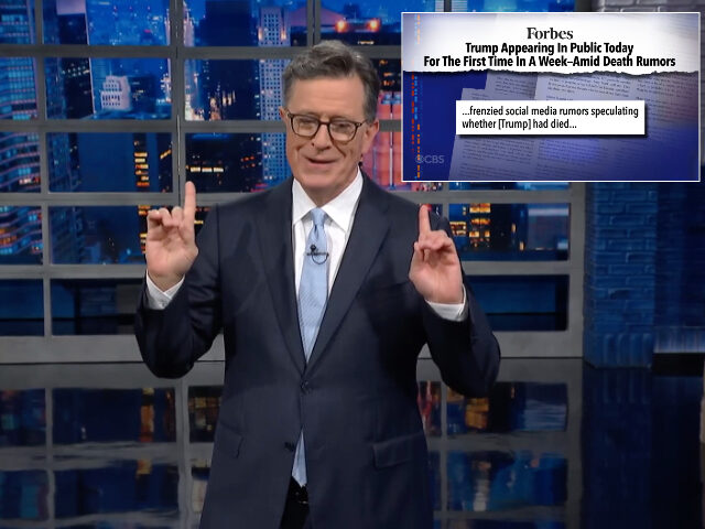 Watch: Colbert Obsesses over Trump Death Rumors, Audience Boos After  Hearing He 'Is Very Much Alive'