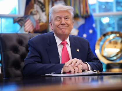 President Donald Trump speaks in the Oval Office on August 14, 2025. (Andrew Harnik/Getty