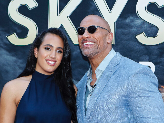 Actor Dwayne Johnson and his daughter Simone Alexandra Johnson attend the premiere of 