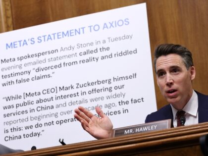 WASHINGTON, DC - APRIL 09: U.S. Sen. Josh Hawley (R-MO) questions Sarah Wynn-Williams, for