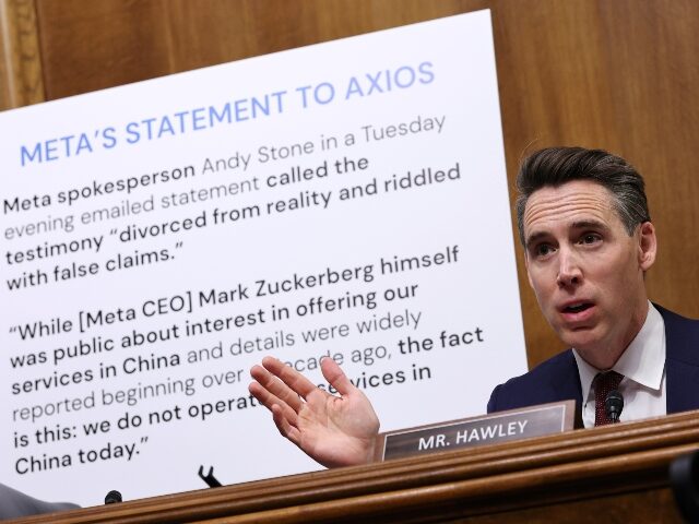 WASHINGTON, DC - APRIL 09: U.S. Sen. Josh Hawley (R-MO) questions Sarah Wynn-Williams, for