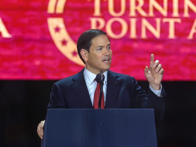 GLENDALE, ARIZONA - SEPTEMBER 21: Secretary of State Marco Rubio speaks during the memoria