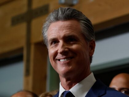 SACRAMENTO, CALIFORNIA - AUGUST 21: California Gov. Gavin Newsom looks on during a news co