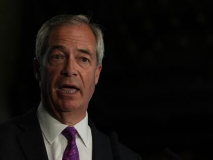 Nigel Farage, leader of the Reform UK party speaks at an event in London, Tuesday, May 27,