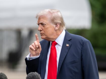 The President departs the White House and gaggles with the press on the South Lawn before