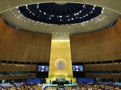 NEW YORK, NEW YORK - SEPTEMBER 26: Mahmoud Abbas, President of Palestine, speaks during th