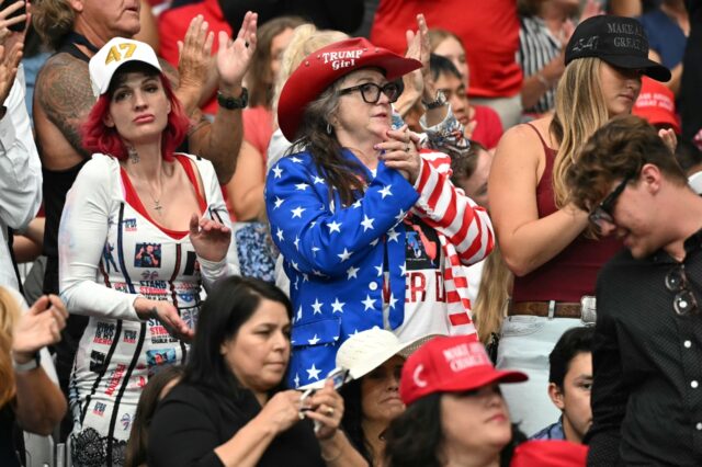 The crowd at right-wing activist Charlie Kirk's memorial was decked out in red, white