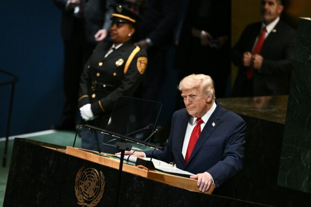 President Donald Trump addresses the UN