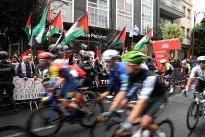 Pro-Palestinians protesters have burst onto the course and caused crashes at the Vuelta