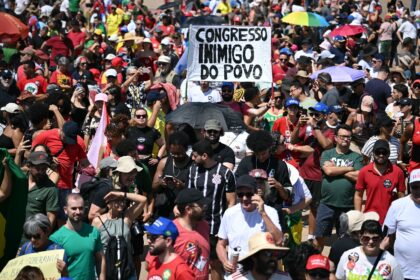 Protesters in Brasilia said Congress was the "enemy of the people"