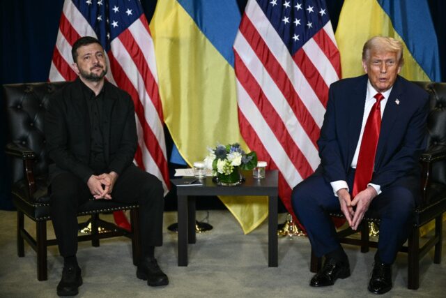US President Donald Trump holds a bilateral meeting with Ukraine's President Volodymy