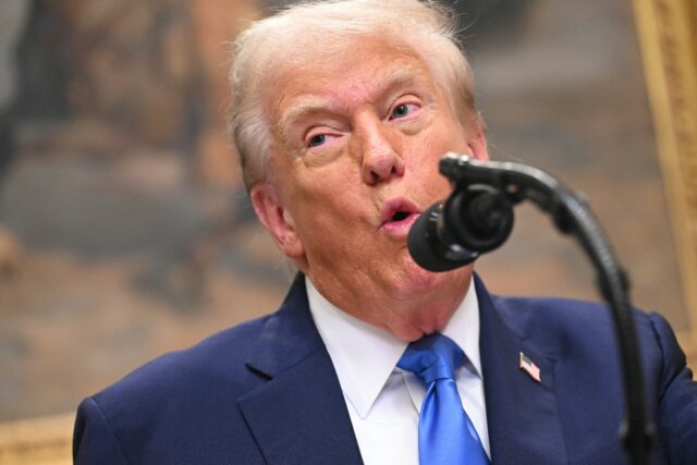 US President Donald Trump speaks about autism in the Roosevelt Room of the White House in