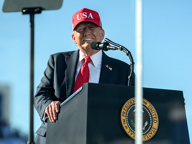 President Donald Trump delivers remarks in honor of the U.S. Navy 250th anniversary celebr