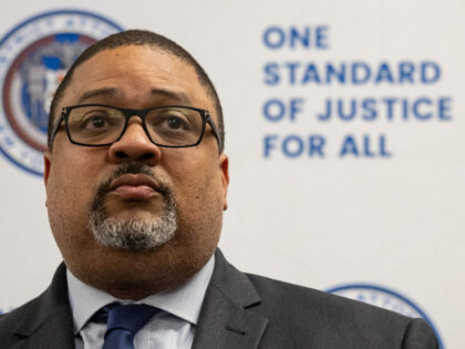 NEW YORK, NEW YORK - JUNE 12: Manhattan District Attorney Alvin Bragg speaks at a press co