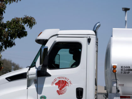 A truck drives along a road on August 26, 2025 in Richmond, California. The Department of
