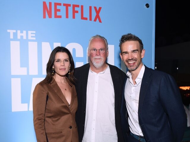 Author Michael Connelly with the stars of the Lincoln Lawyer