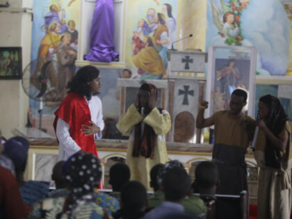 Christians in Nigeria Our Lady of the Holy Rosary Catholic Church (Mary Home) dramatizes the Stations of the Cro
