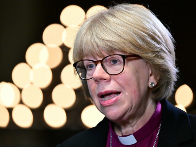 Britain's new Archbishop of Canterbury-designate, Sarah Mullally, speaks during an intervi