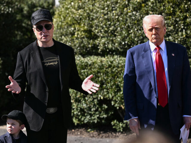 US President Donald Trump and Tesla CEO Elon Musk, alongside Musk's son X Æ A-Xii, speak
