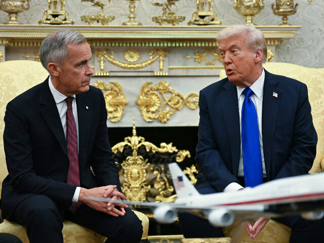US President Donald Trump meets with Canadian Prime Minister Mark Carney in the Oval Offic
