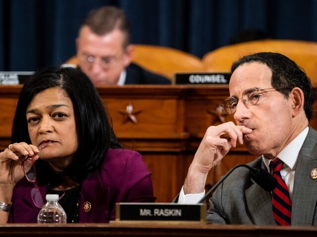 House Judiciary Committee Markup - articles of impeachment WASHINGTON, DC - DECEMBER 12, 2019: Representatives Pramila Jayapal (D-WA) and Jamie Raski