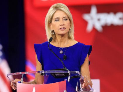 Representative Mary Miller, a Republican from Illinois, speaks during the Conservative Pol