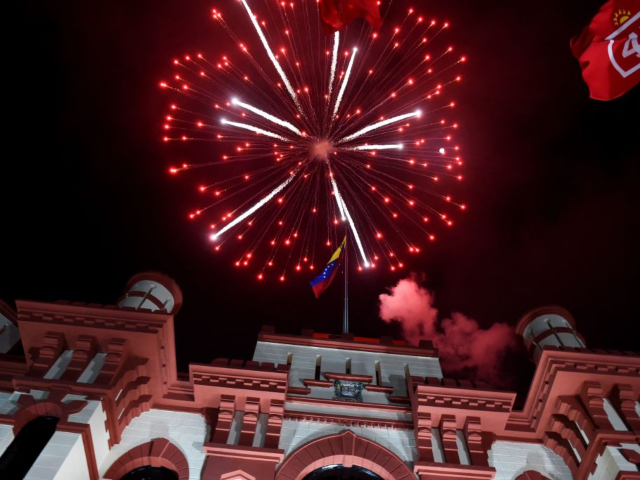 GettyImages-1247769050 TOPSHOT - Fireworks are seen over the 4F mountain barracks during a ceremony commemorating