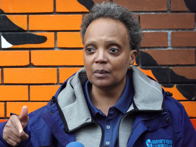 CHICAGO, ILLINOIS - FEBRUARY 27: Chicago Mayor Lori Lightfoot speaks to reporters before c