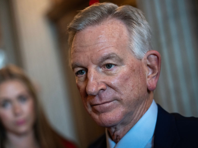 GettyImages-1768727297 WASHINGTON, DC - NOVEMBER 7: Sen. Tommy Tuberville (R-AL) speaks to reporters on his way t