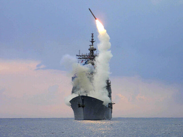 EASTERN MEDITERRANEAN SEA - MARCH 23: A Tomahawk Land Attack Missile is launched on Iraq