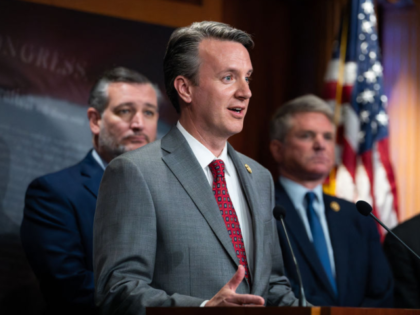 Rep. Ben Cline (R-VA) speaks during a press conference with other Republican Senators and