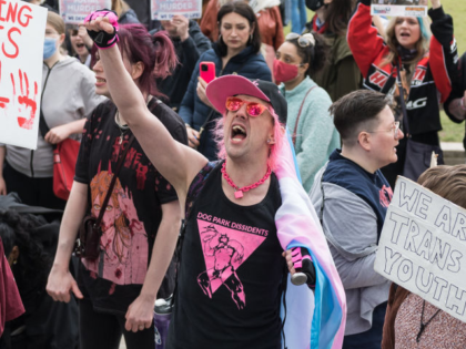 LONDON, UNITED KINGDOM - APRIL 20, 2024: Transgender people and their supporters protest i