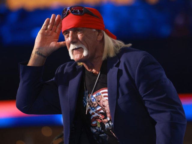 GettyImages-2162607673 MILWAUKEE, WISCONSIN - JULY 18: Professional entertainer and wrestler Hulk Hogan speaks on