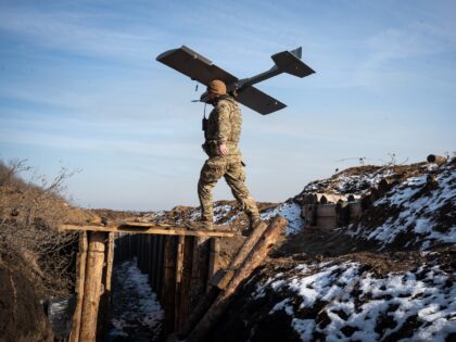 BOROVA, UKRAINE - FEBRUARY 12: Drone operators of 3rd Assault Brigade are seen working at