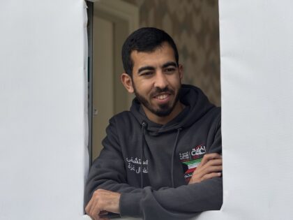 GAZA CITY, GAZA - MARCH 13: Palestinian activist Saleh Aljafarawi and his friends launch a