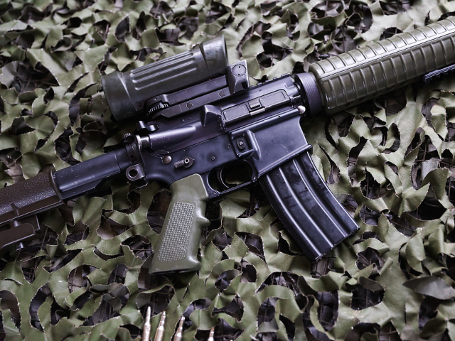 TORONTO, CANADA - JUNE 9: A C7 Rifle made by Colt Canada is seen as Canadian Prime Ministe