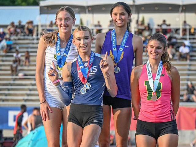 Jurupa Valley's AB Hernandez, second from left, shares the first-place podium spot wi