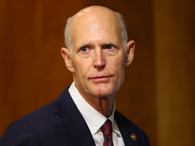 WASHINGTON, DC - JULY 15: Sen. Rick Scott (R-FL) arrives for a confirmation hearing at the