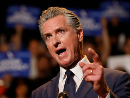 LOS ANGELES, CALIFORNIA - AUGUST 14: California Governor Gavin Newsom speaks about Califor