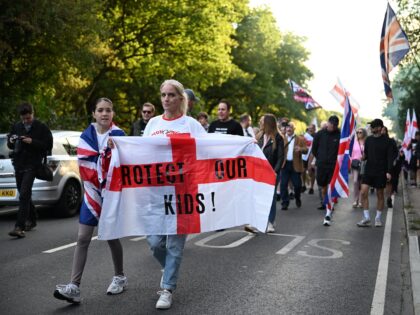 Protesters calling for the closure of The Bell Hotel which houses asylum seekers, march to