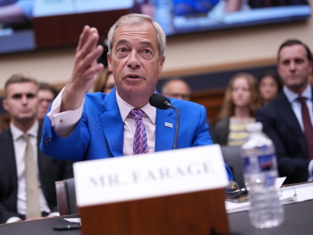 WASHINGTON, DC - SEPTEMBER 03: Reform UK Leader Nigel Farage testifies before the House Ju