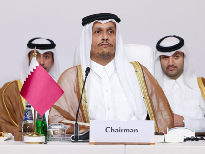 This handout image provided by Qatar's Ministry of Foreign Affairs shows Qatar's Prime Min