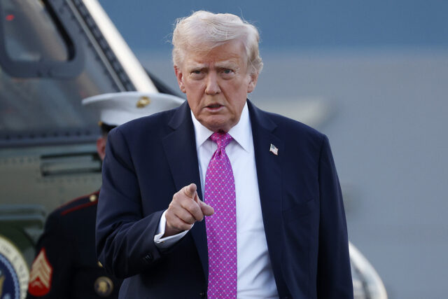 MORRISTOWN, NEW JERSEY - SEPTEMBER 14: U.S. President Donald Trump walks to Air Force One