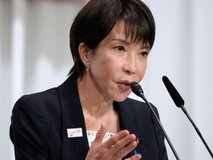 Sanae Takaichi, Japan's former economic security minister, speaks during a news conference