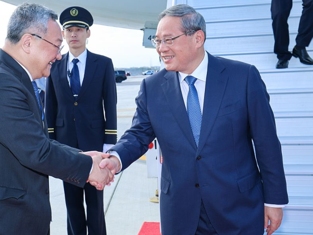 Chinese Premier Li Qiang arrives in New York, the United States, Sept. 22, 2025, to attend