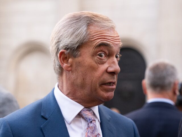 GettyImages-2236872214-2 Nigel Farage, leader of Reform UK, outside the Bank of England, following a meeting, in th