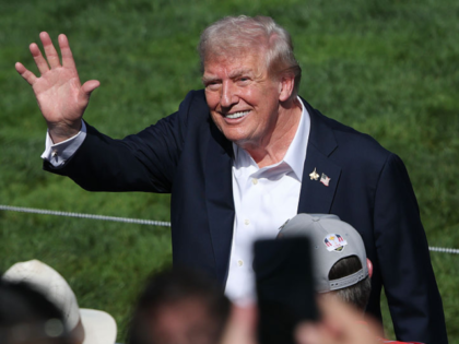 FARMINGDALE, NEW YORK - SEPTEMBER 26: U.S. President Donald Trump attends the 2025 Ryder C